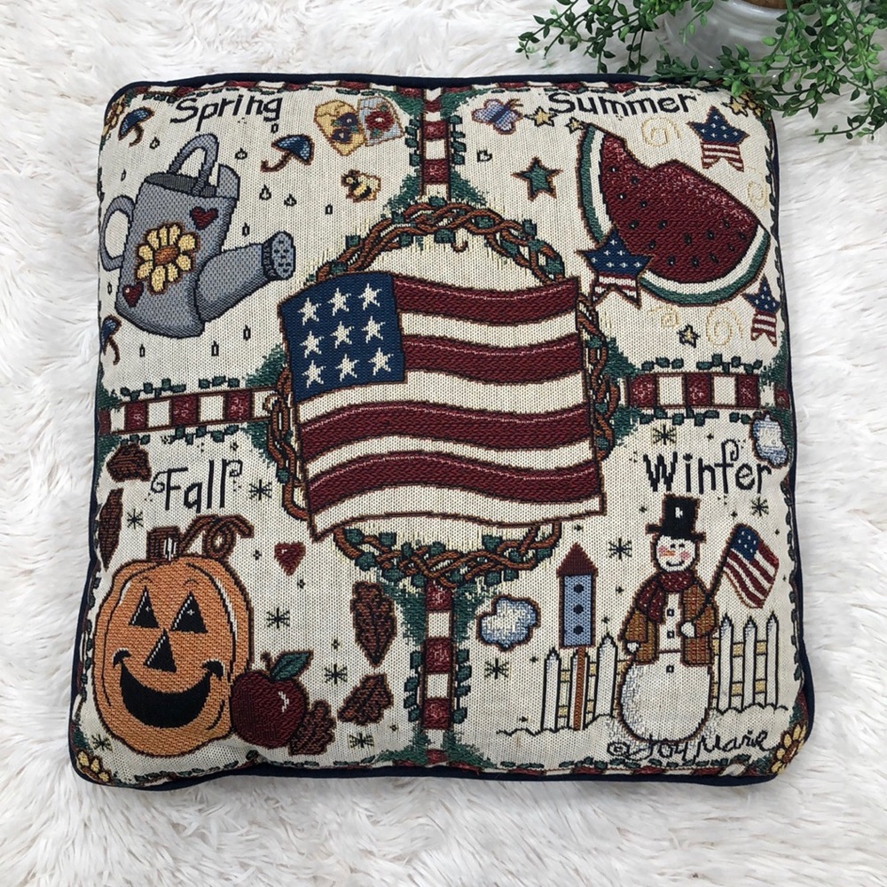 Vintage 4 Seasons pillow